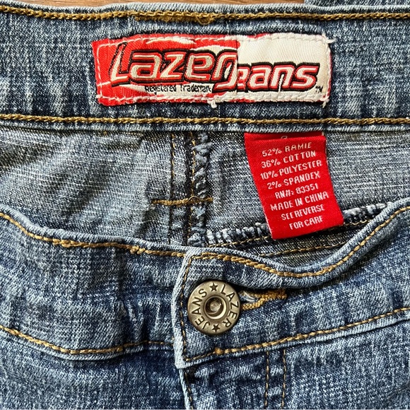Y2K Lazer Jeans cropped cargo jeans size 9 low rise extra pockets denim - Picture 3 of 5